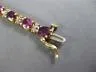 ESTATE WIDE 8.50CT DIAMOND & AAA GARNET 14K YELLOW GOLD CLASSIC TENNIS BRACELET