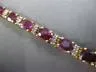 ESTATE WIDE 8.50CT DIAMOND & AAA GARNET 14K YELLOW GOLD CLASSIC TENNIS BRACELET