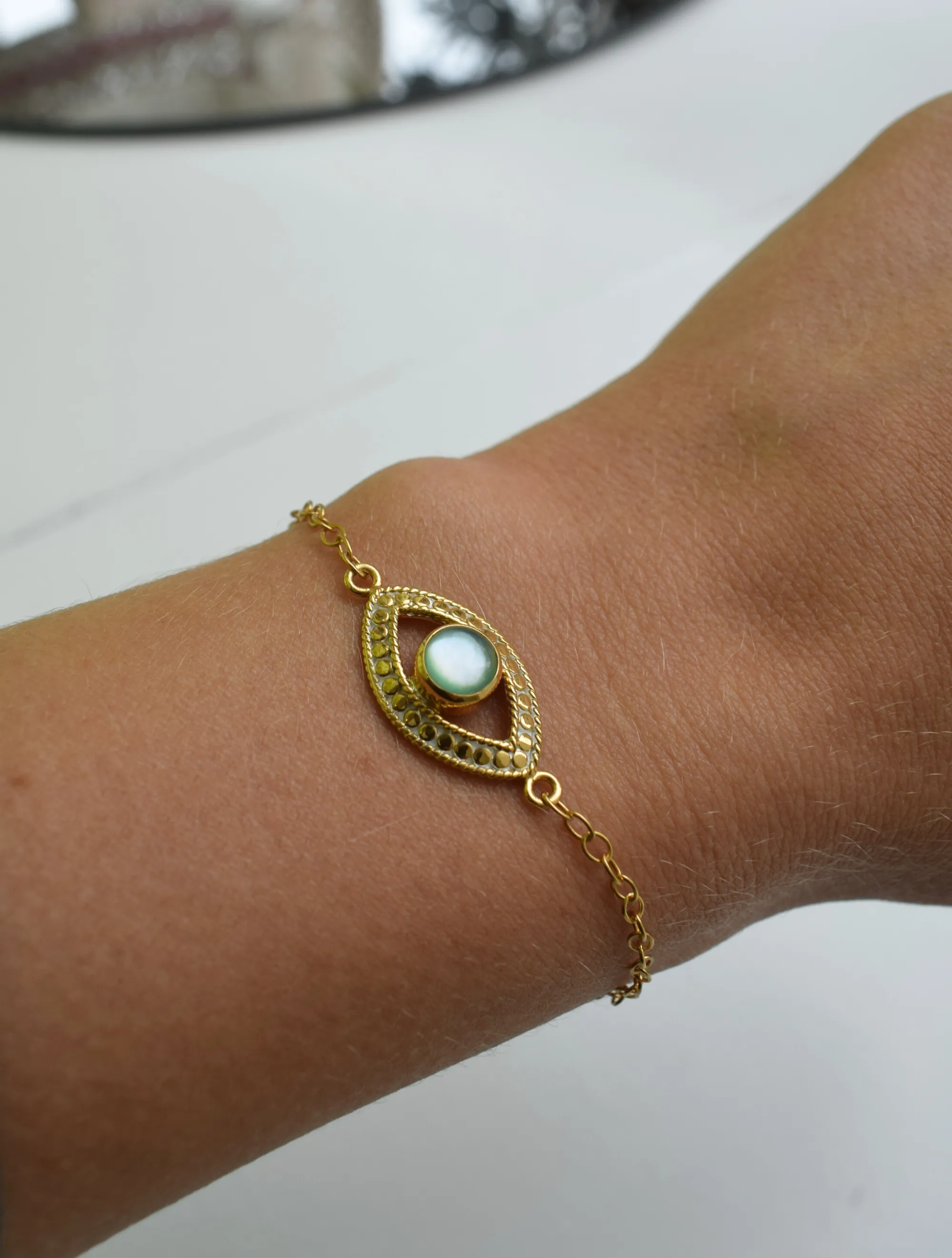 Evil Eye Green Quartz Bracelet