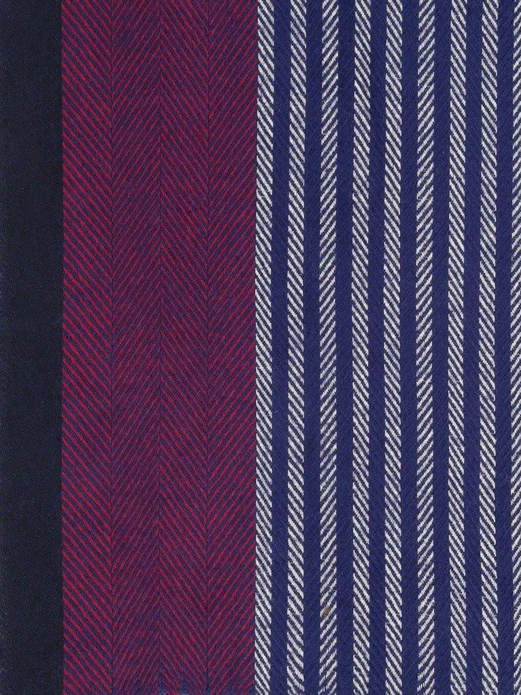 FabSeasons Blue Stripes Men's Casual Self Design Acrylic Woolen Muffler, Scarf