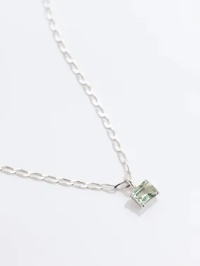 Faris Gem Necklace - Silver / Green Amethyst