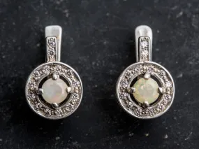 Fire Opal Earrings - Opal Cluster Studs - Dainty Opal Earrings