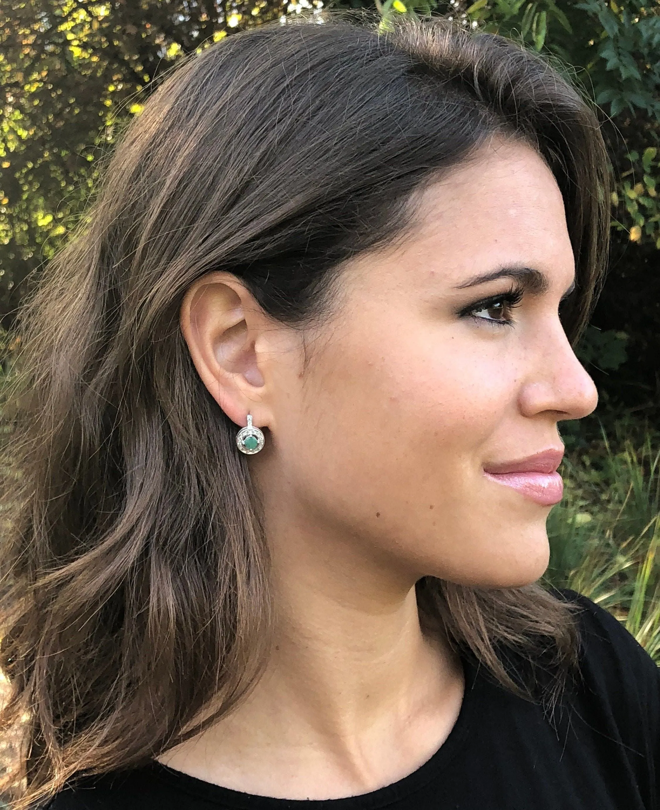 Fire Opal Earrings - Opal Cluster Studs - Dainty Opal Earrings