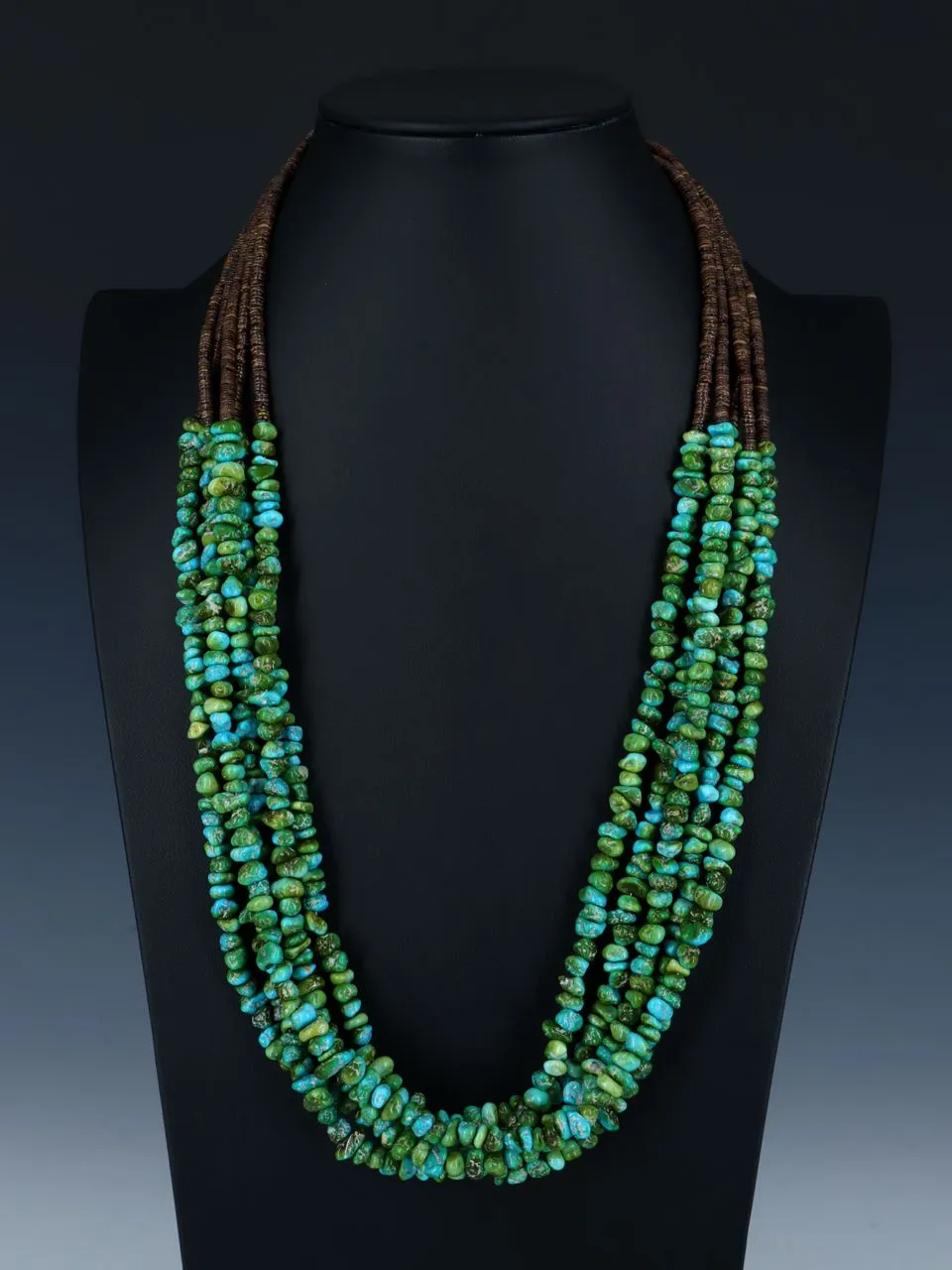 Five Strand Sonoran Gold Turquoise Necklace
