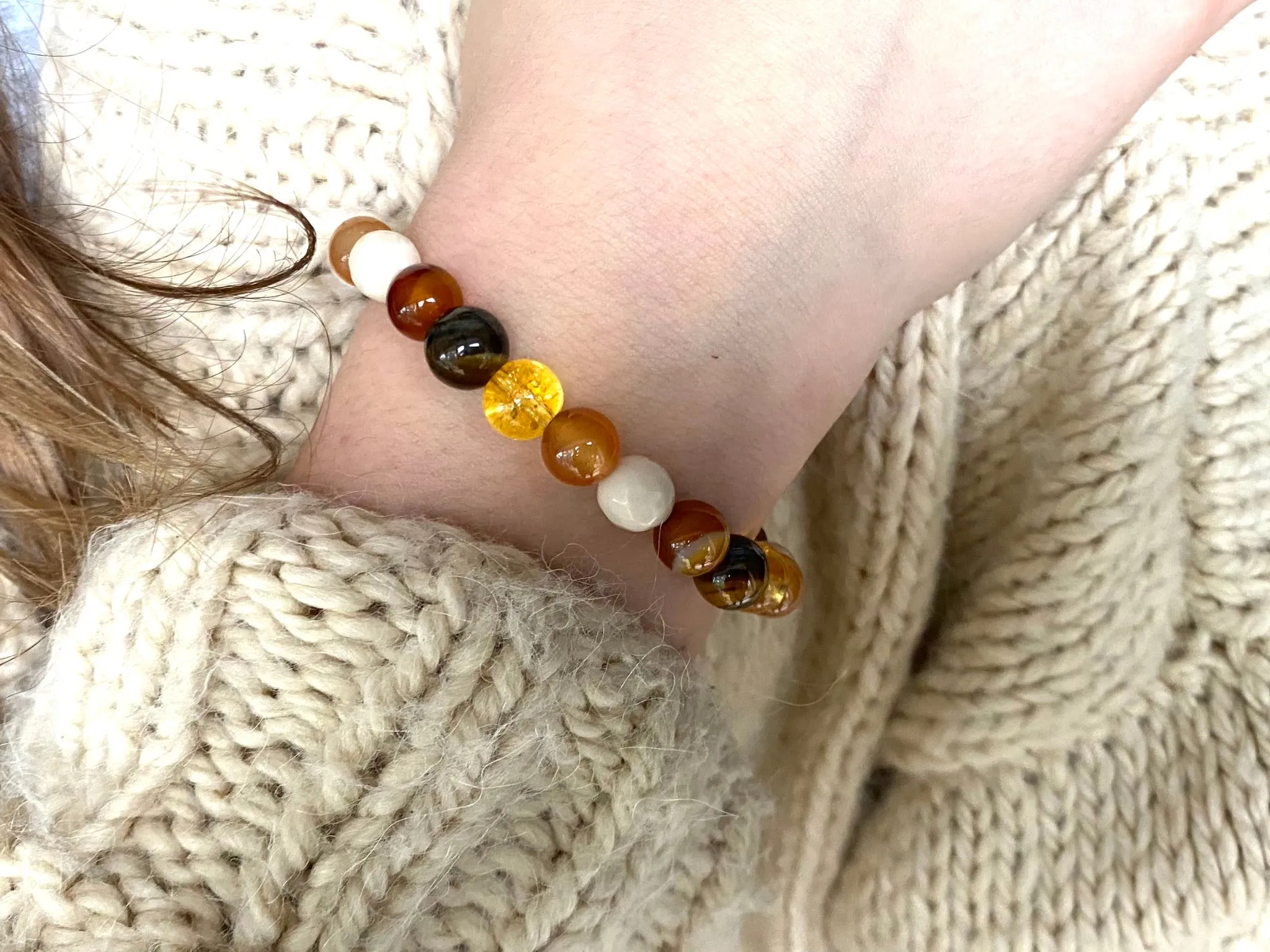 Flourish Crystal Beaded Bracelet - Aromatherapy Bracelet