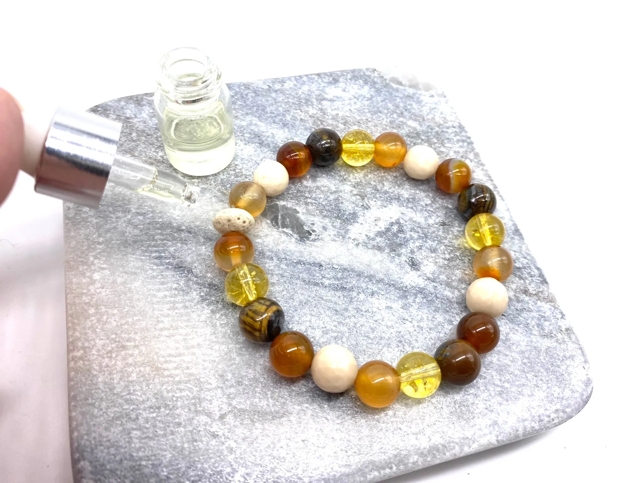 Flourish Crystal Beaded Bracelet - Aromatherapy Bracelet