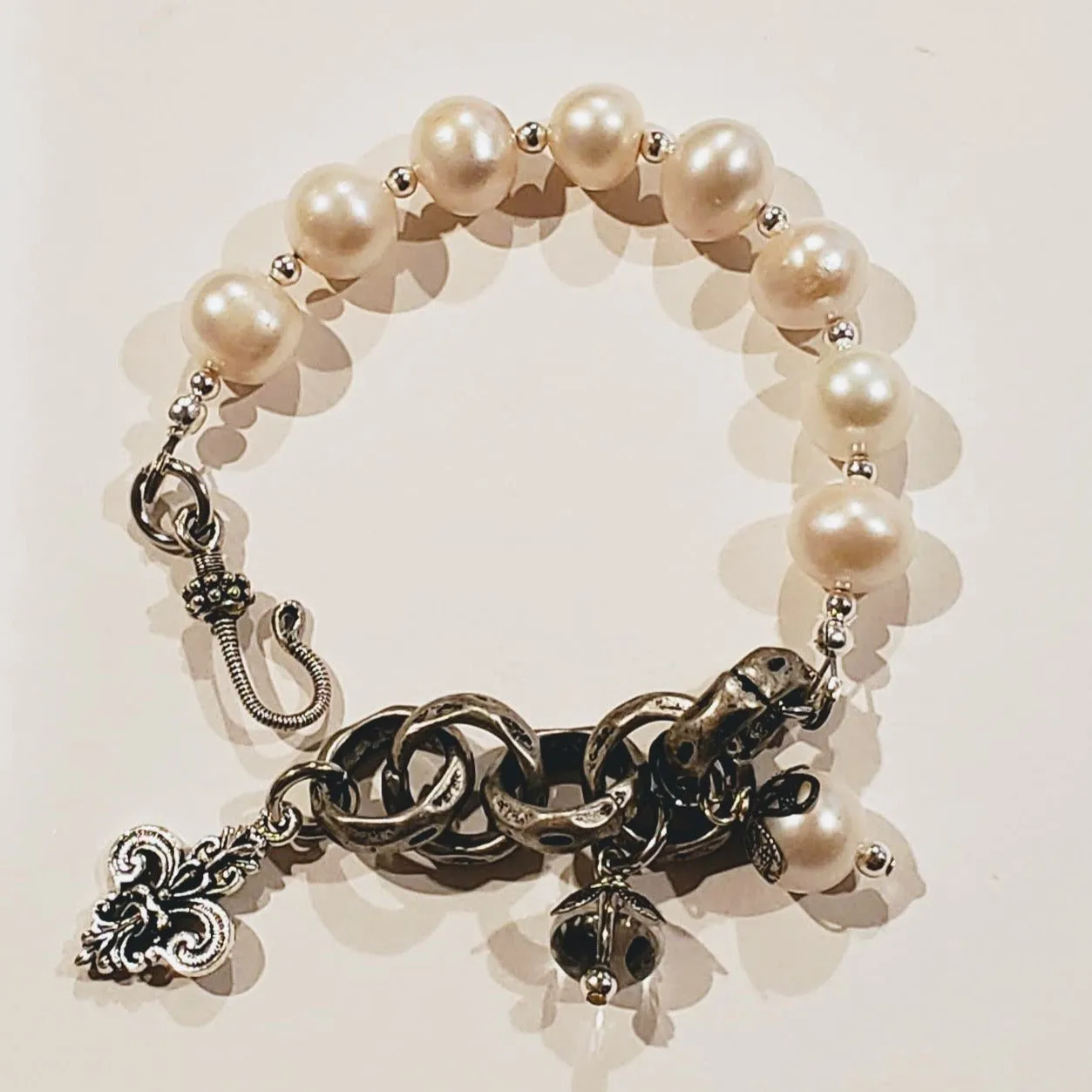Freshwater Pearl & Chain Bracelet