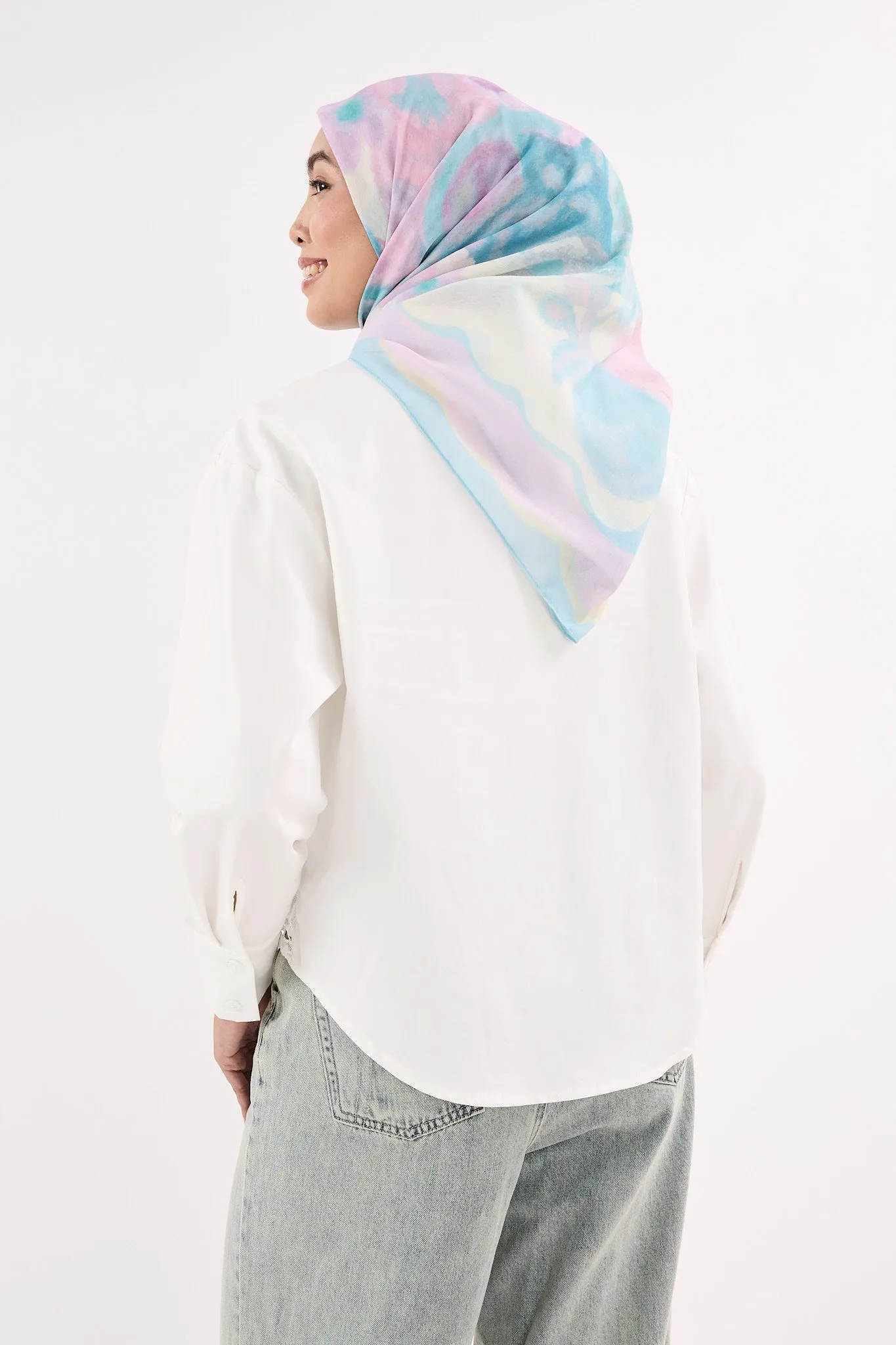 Fruity Baby Blue Square Scarf