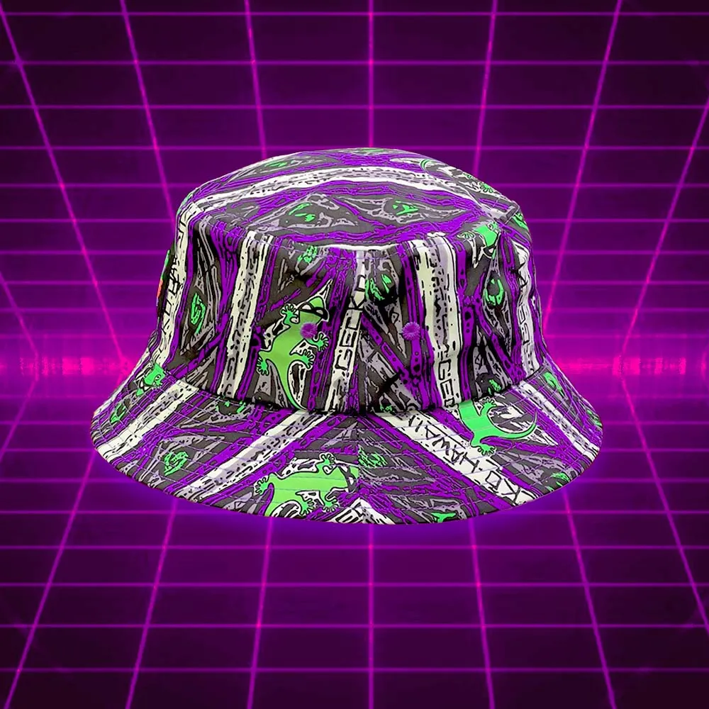 Gecko Purple Stripe Bucket Hat