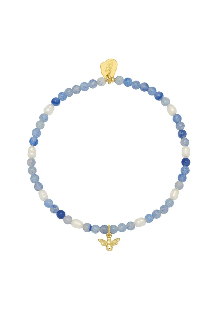 Gemstone Pearl Bee Bracelet