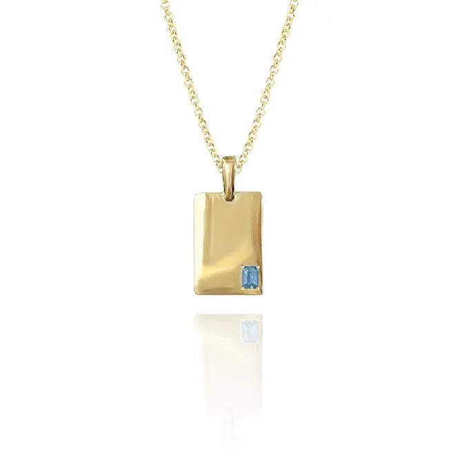 Gemstone Rectangle Birthstone Necklace