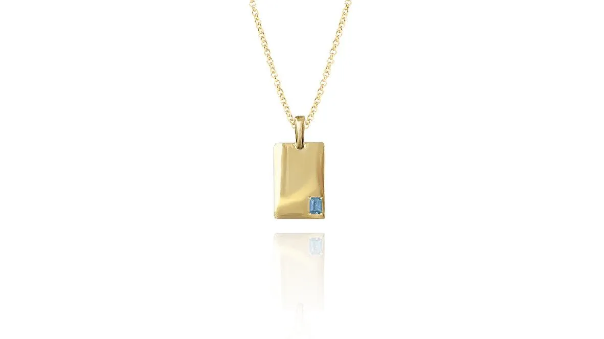 Gemstone Rectangle Birthstone Necklace