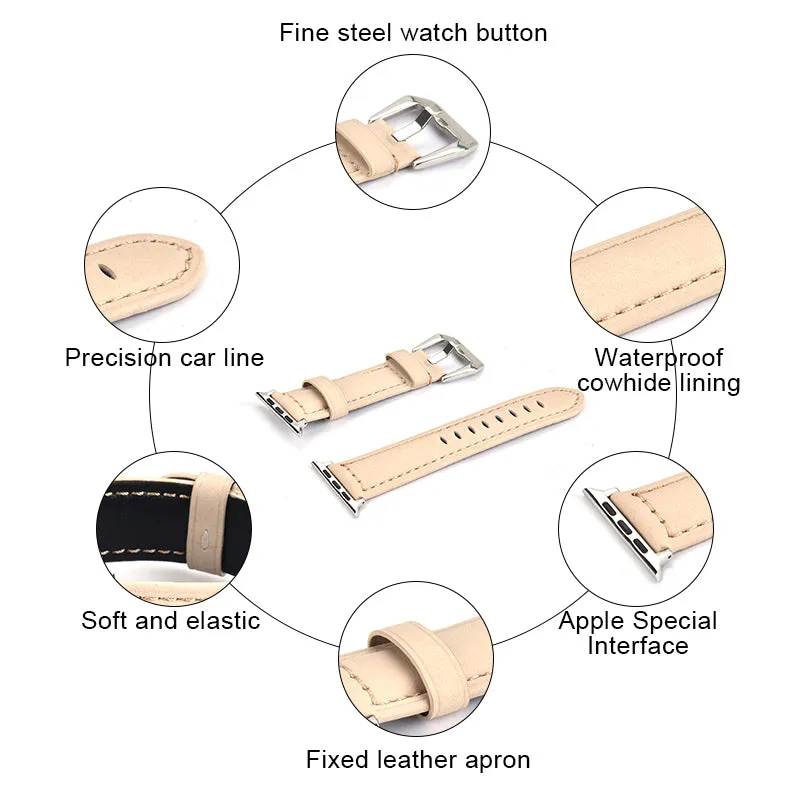 Genuine Leather Band for Apple Watch 49mm-Assorted Colors