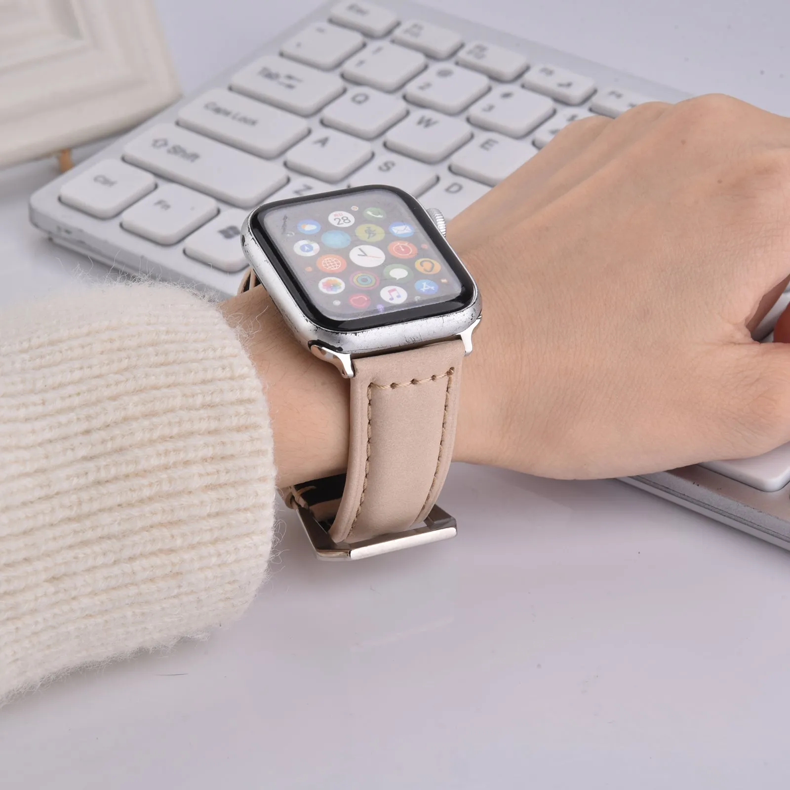Genuine Leather Band for Apple Watch 49mm-Assorted Colors