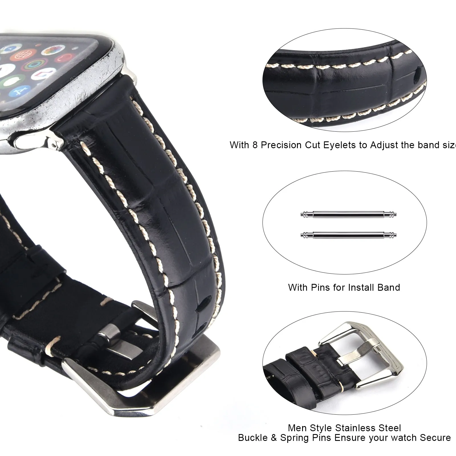 Genuine Leather Band for Apple Watch 49mm-Assorted Colors