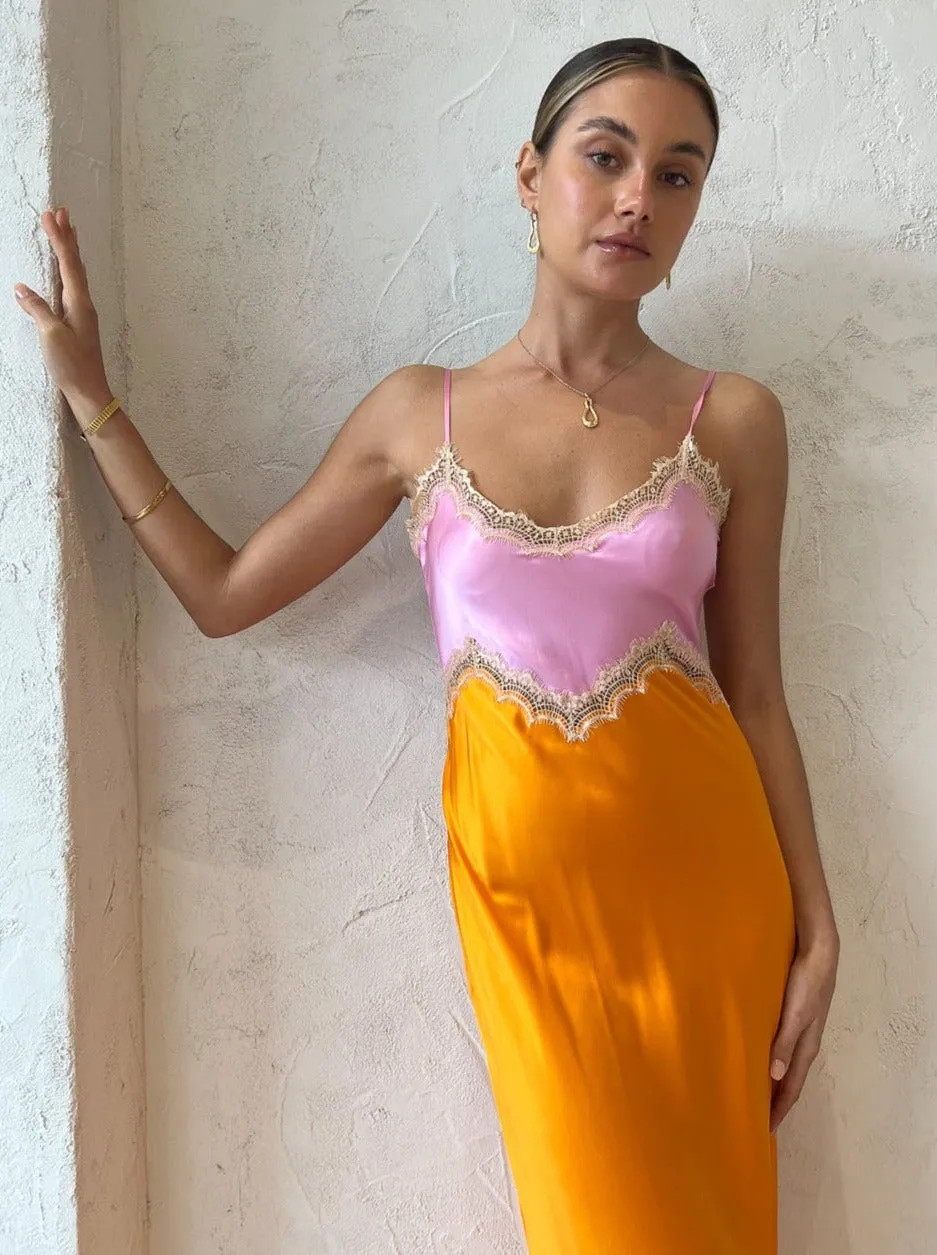 Ginia Hope Dress in Pink/Tangerine