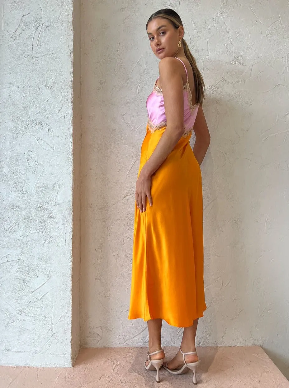 Ginia Hope Dress in Pink/Tangerine