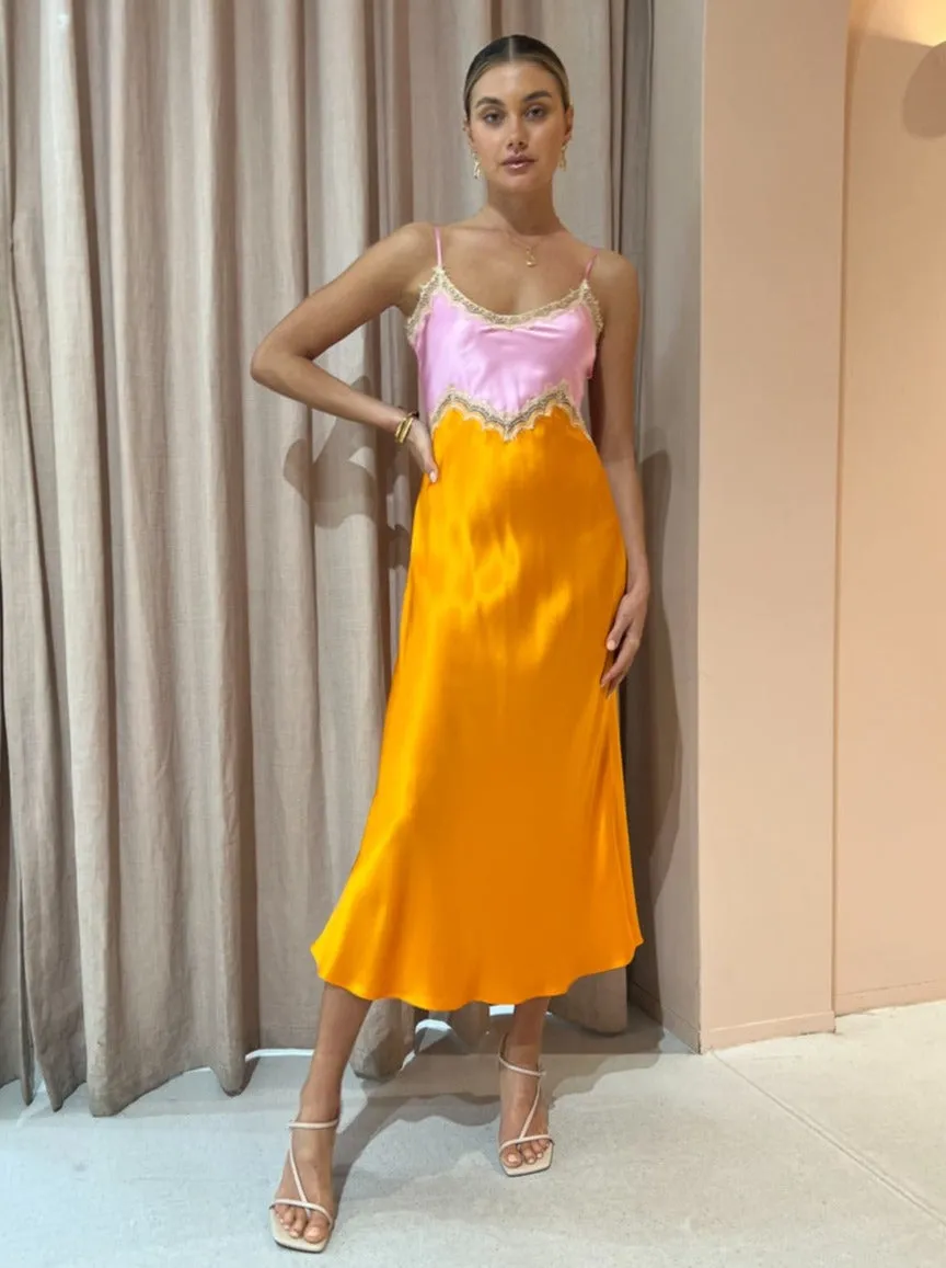Ginia Hope Dress in Pink/Tangerine
