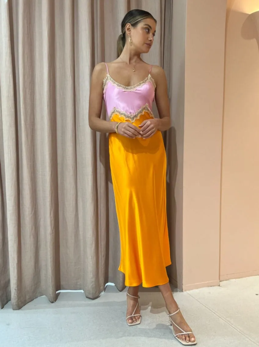 Ginia Hope Dress in Pink/Tangerine