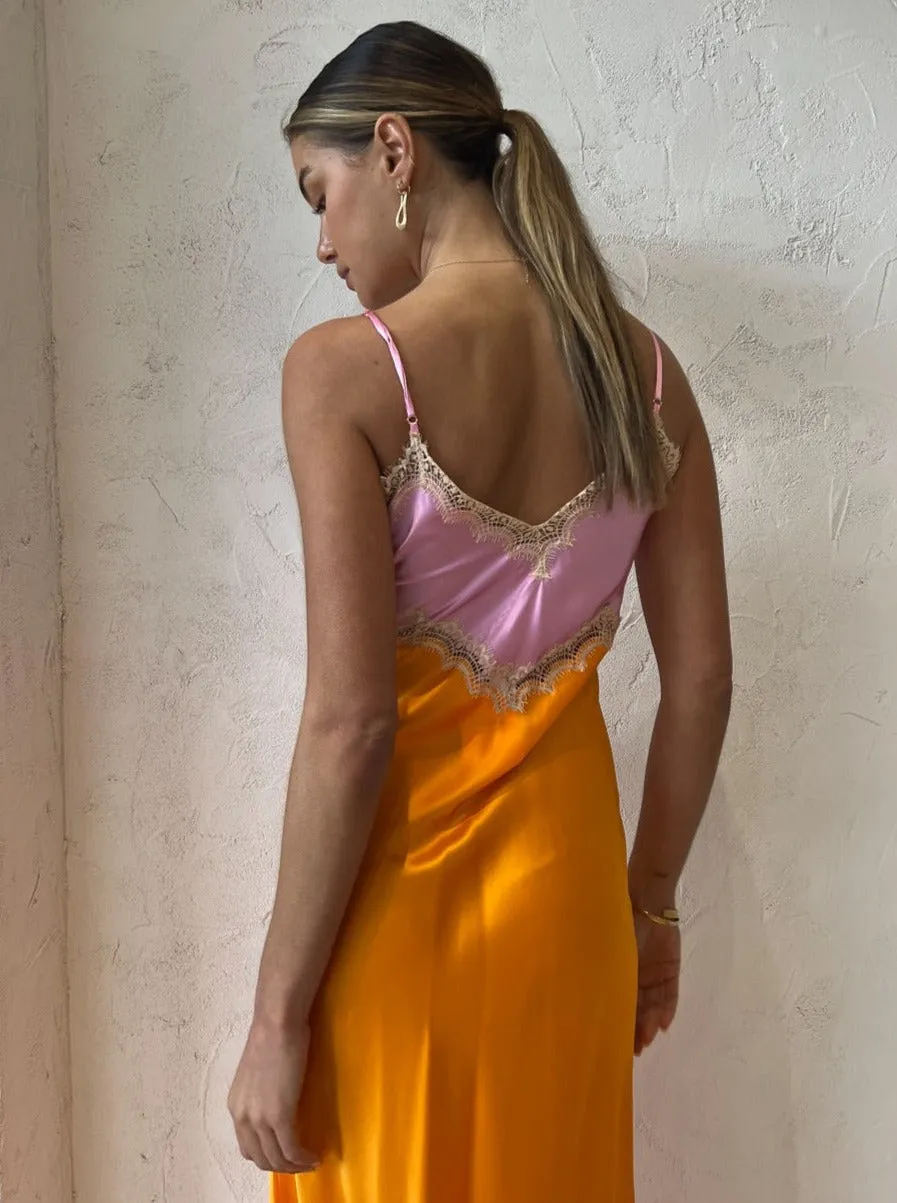 Ginia Hope Dress in Pink/Tangerine