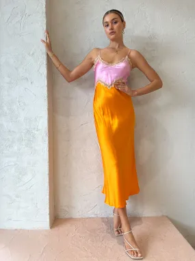Ginia Hope Dress in Pink/Tangerine