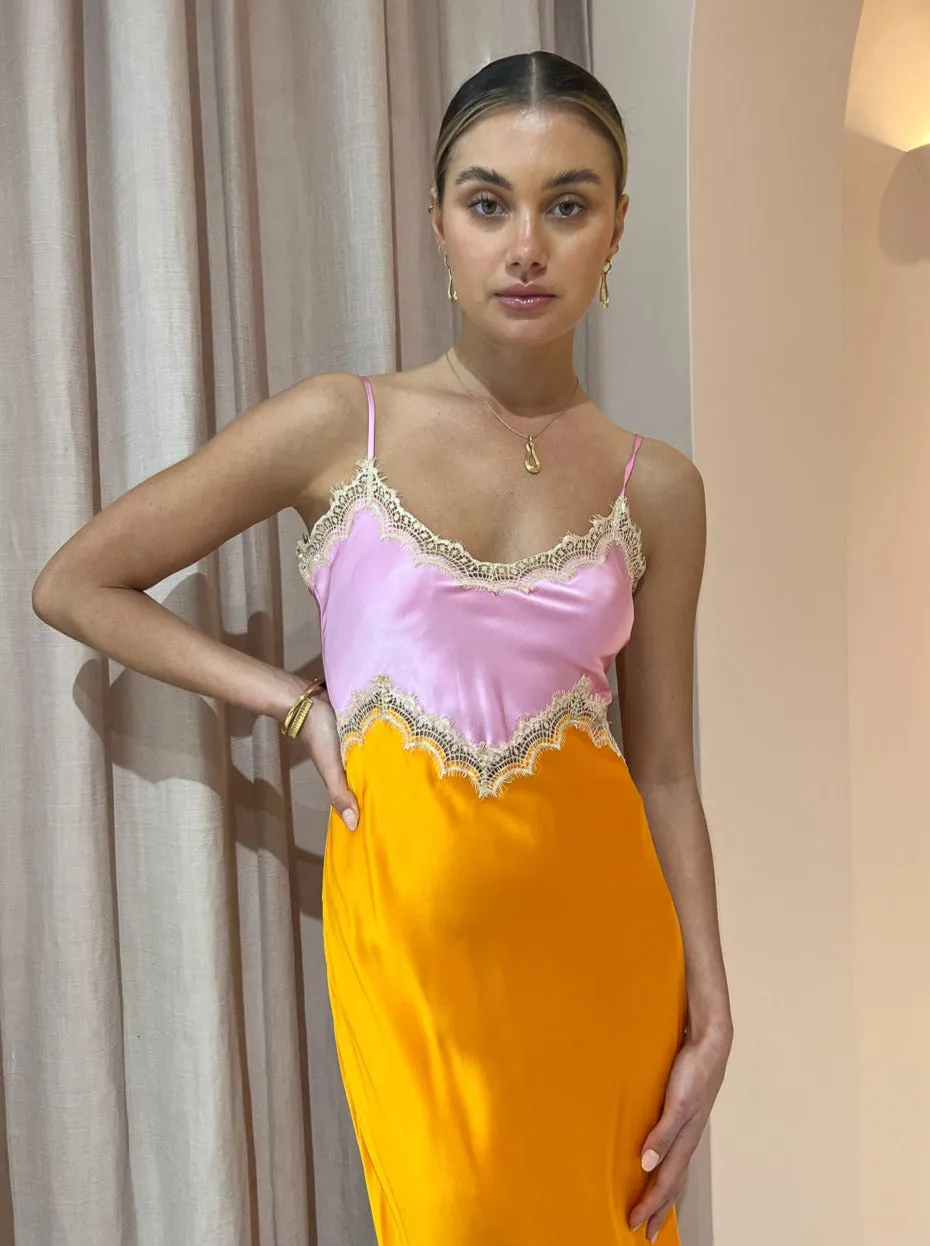 Ginia Hope Dress in Pink/Tangerine