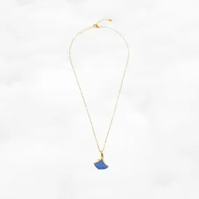 Ginkgo Leaf Turquoise Pendant Necklace