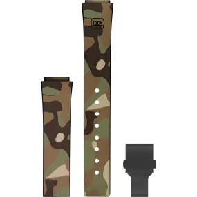 Glock Silicone Watch Strap: Desert Camouflage with Black Clasp 24mm