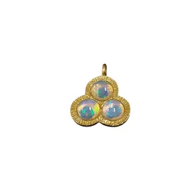 Gold Vermeil Floral Muti Fire Opal Charm