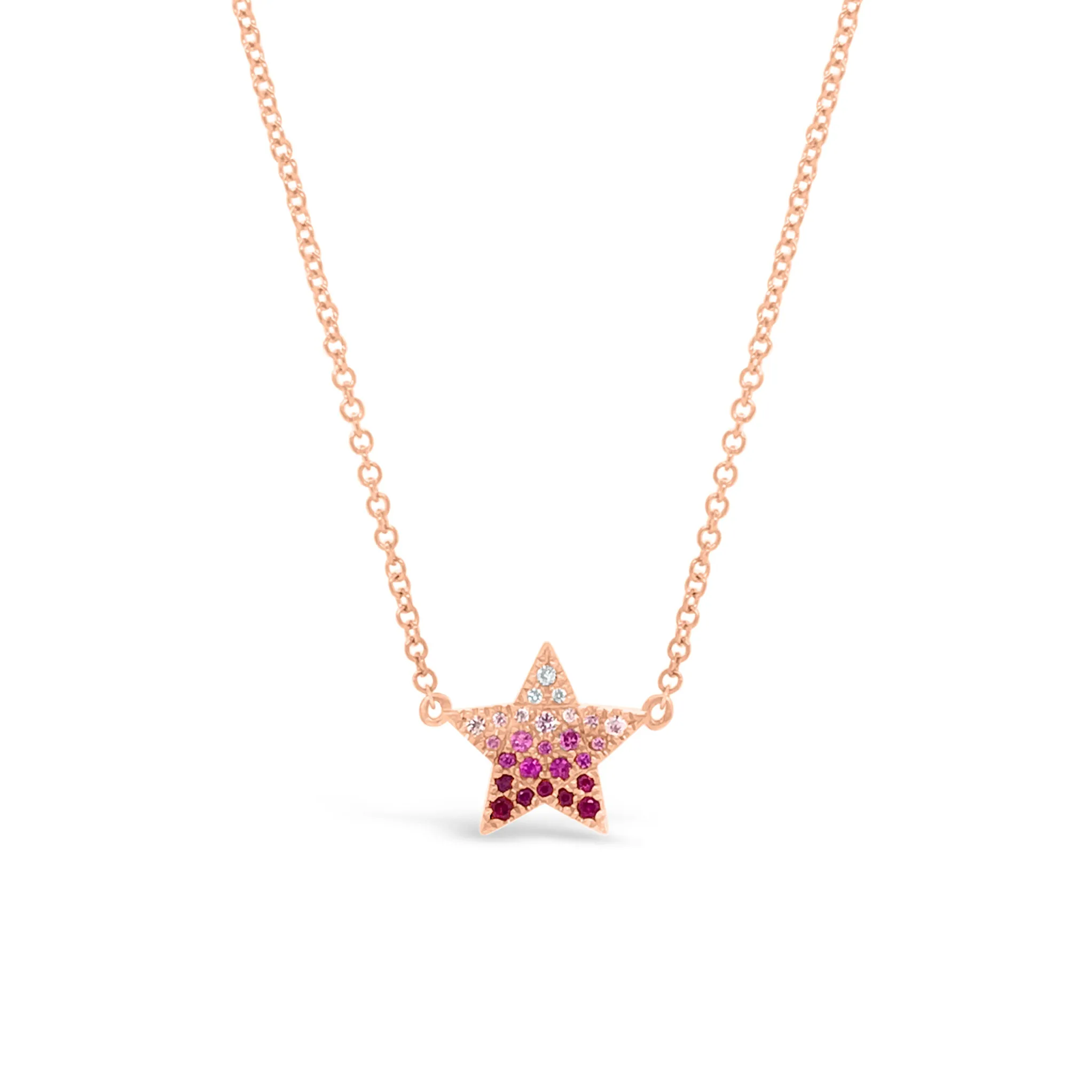 Gradient Gemstone & Diamond Star Necklace