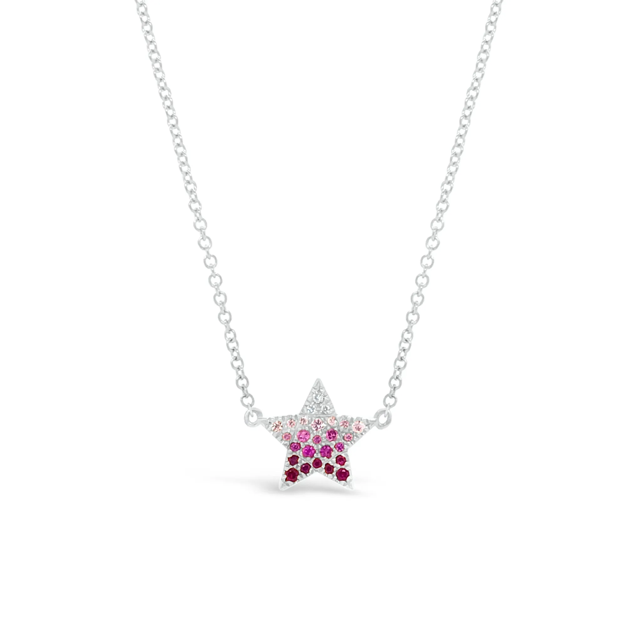 Gradient Gemstone & Diamond Star Necklace