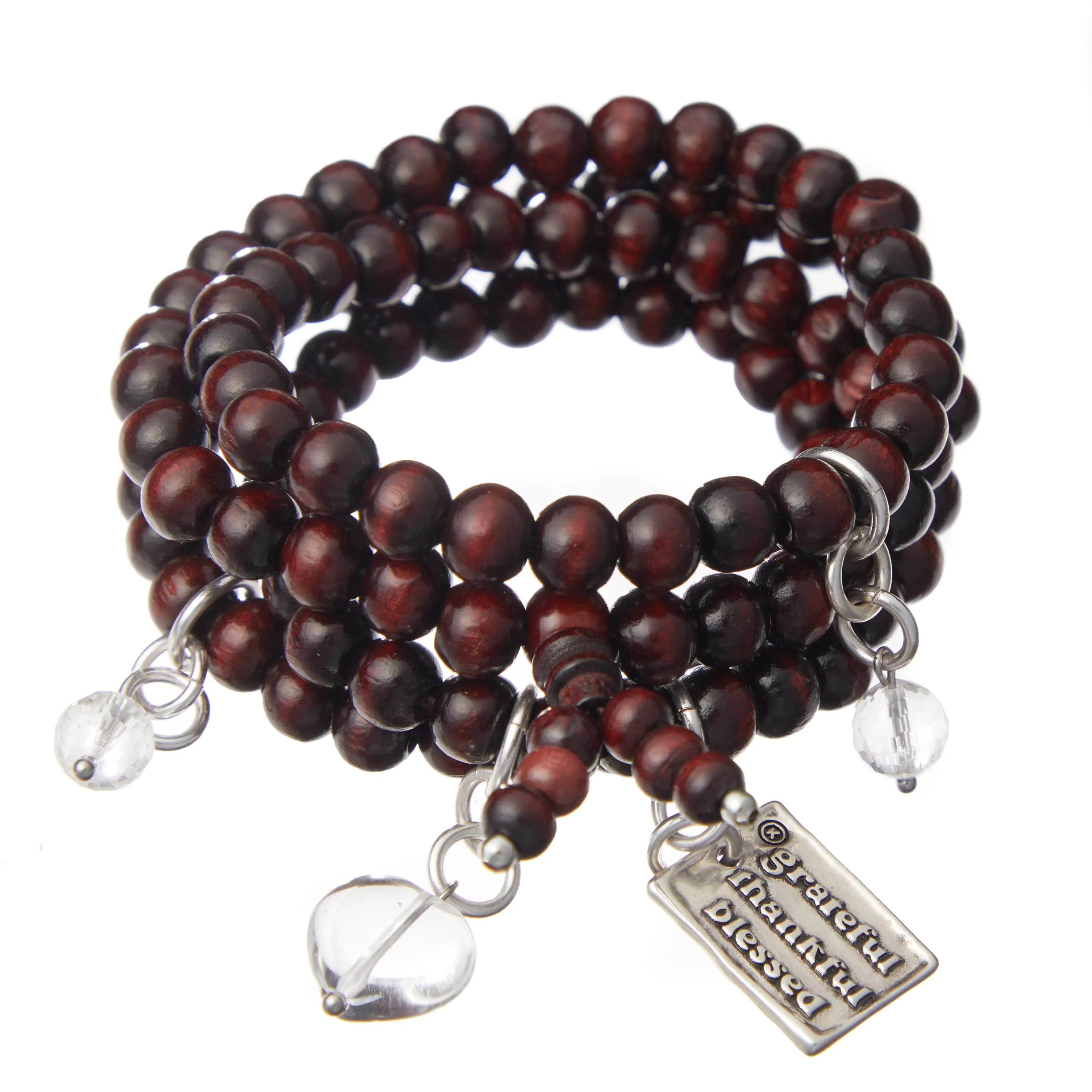 GRATEFUL THANKFUL BLESSED | HEART | Wood Boho Wrap