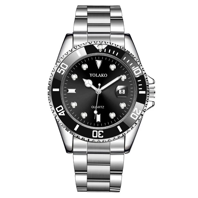 Green Water Ghost Watch Men's Watch Men's Watch Calendar Steel Belt High-Grade Quartz Watch