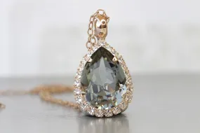 GREY TEARDROP NECKLACE
