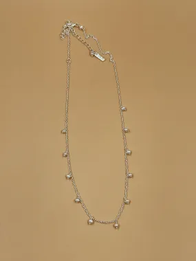 Hail Pearl Choker Necklace in Silver Tone