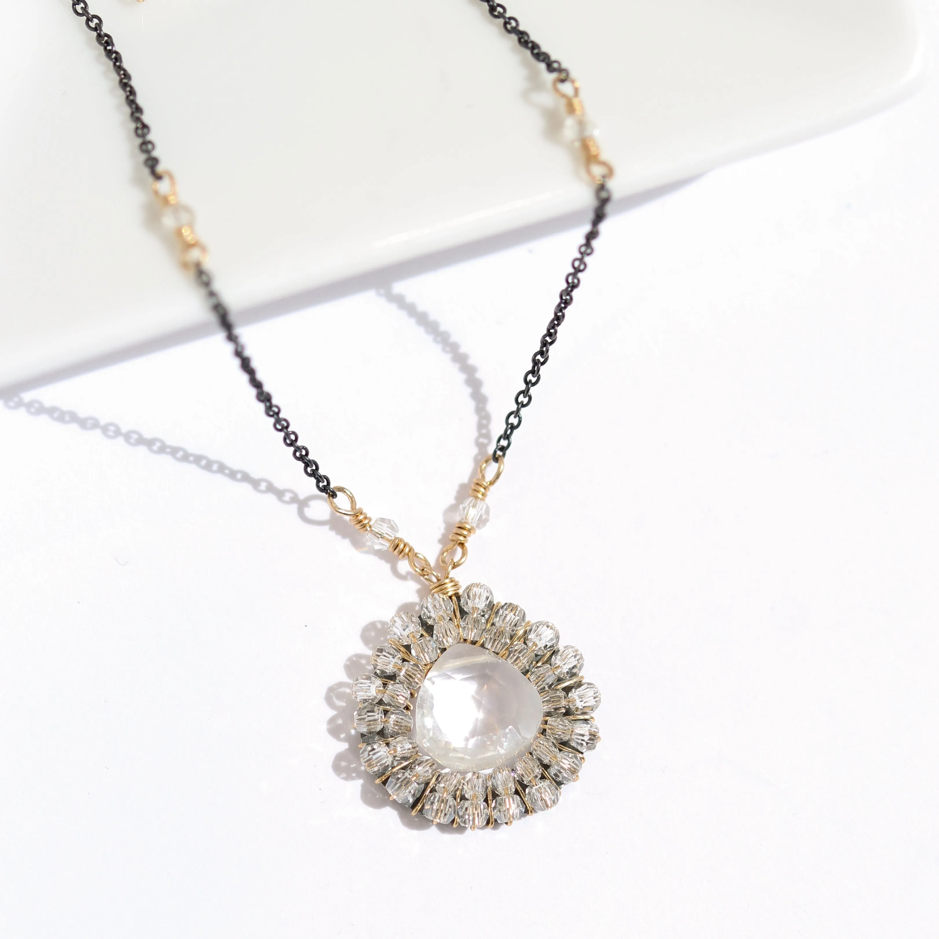 Halo Crystal Quartz Necklace