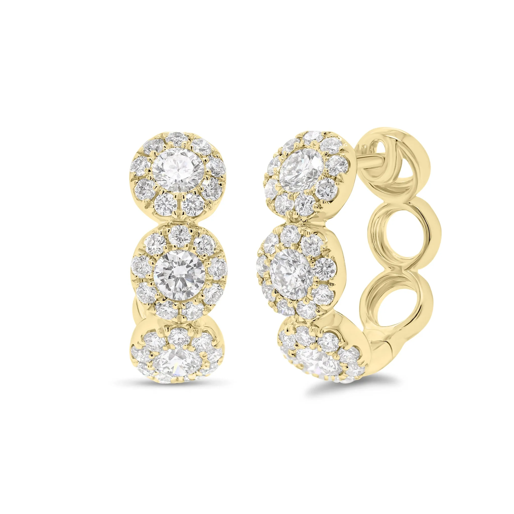 Halo Diamond Huggie Earrings