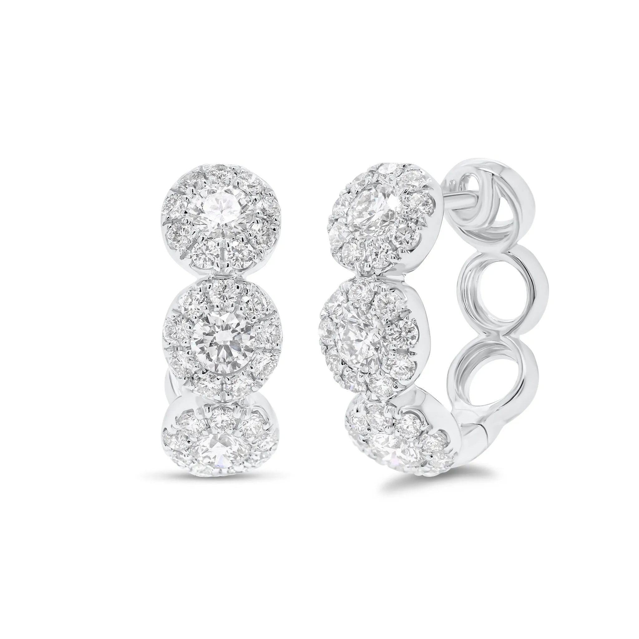 Halo Diamond Huggie Earrings