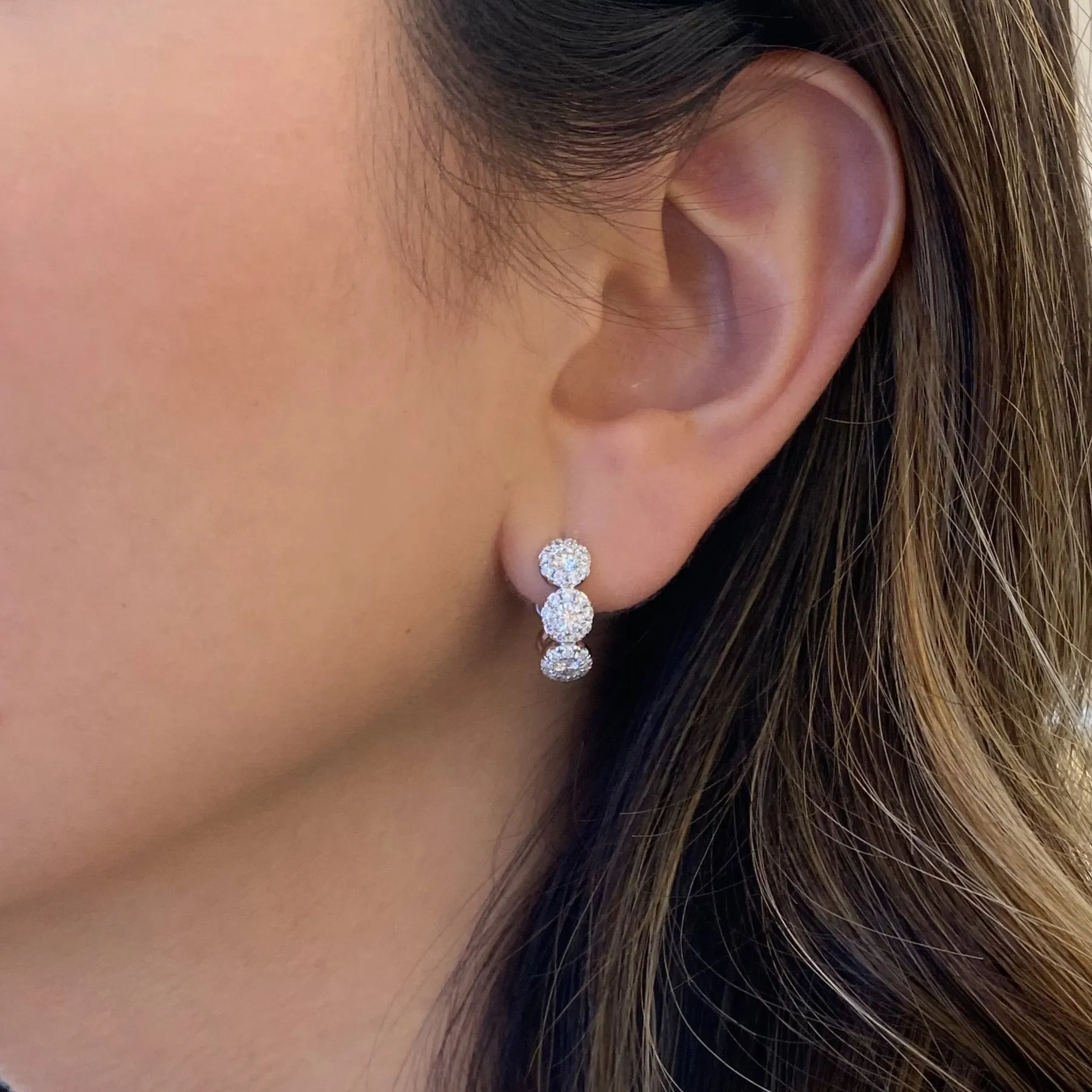 Halo Diamond Huggie Earrings