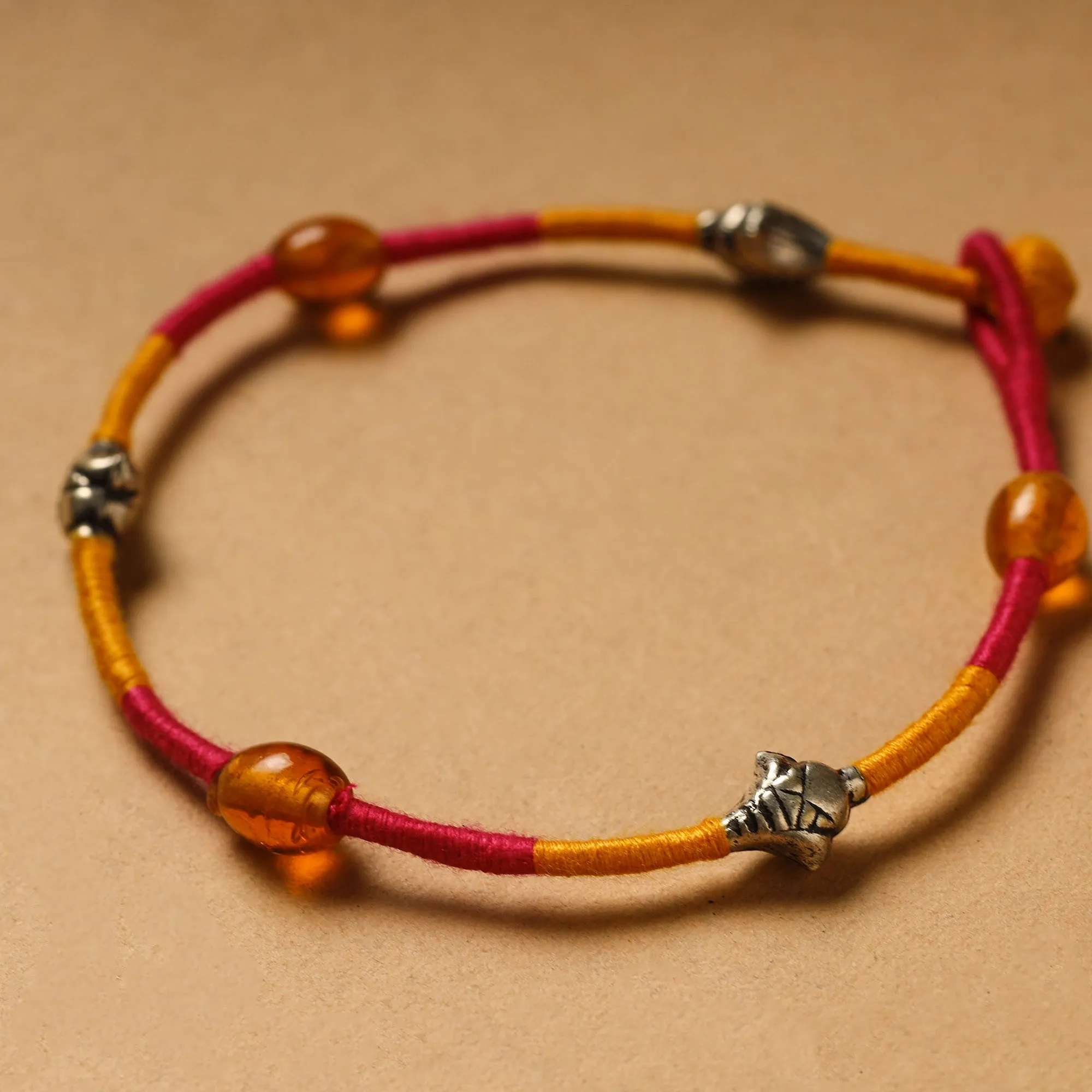 Handcrafted Patwa Thread & Beadwork Anklet 64