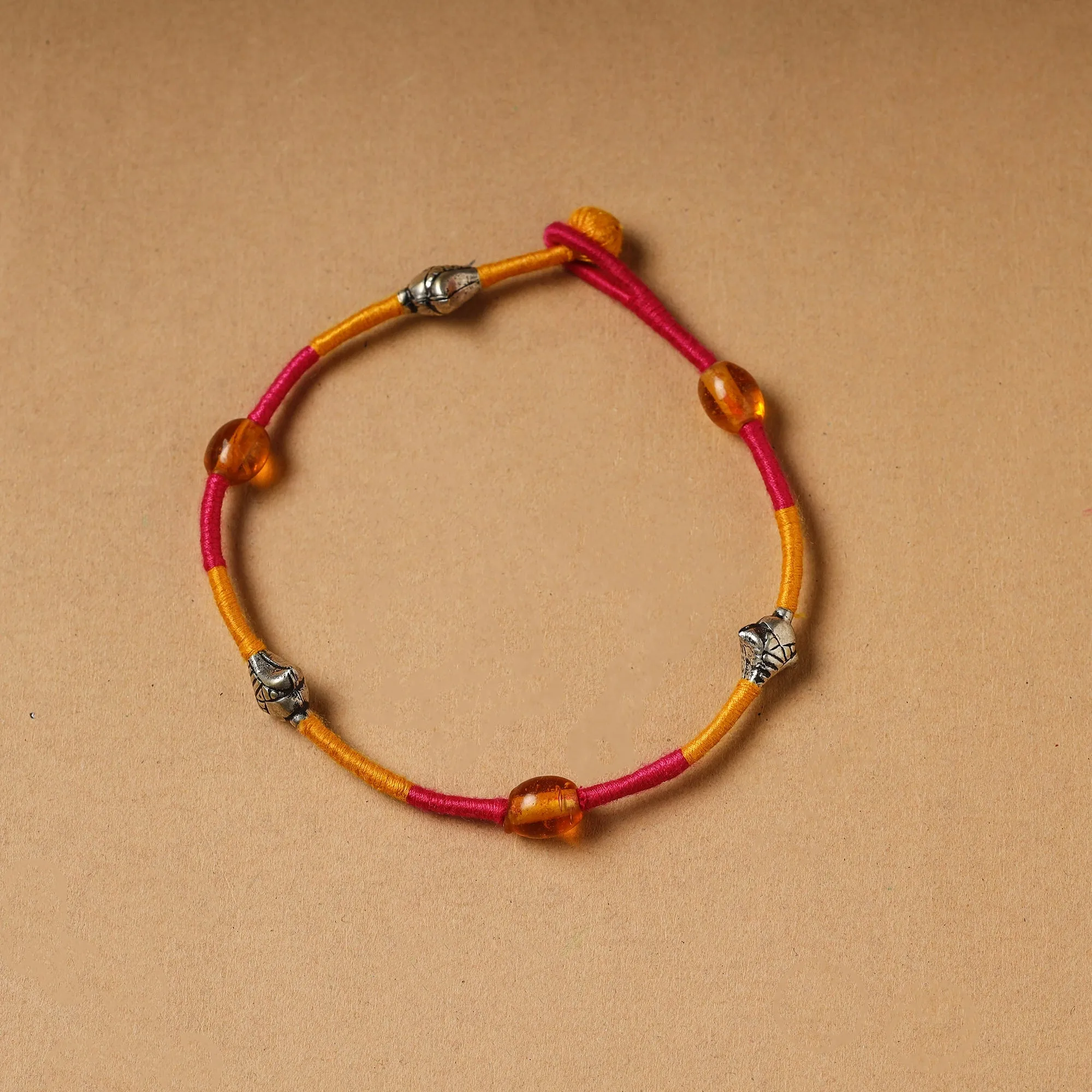Handcrafted Patwa Thread & Beadwork Anklet 64
