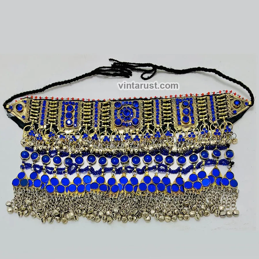 Handmade Blue Kuchi Ethnic Choker Necklace