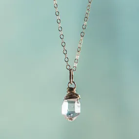 Herkimer Diamond Wire Wrapped Necklace - Small