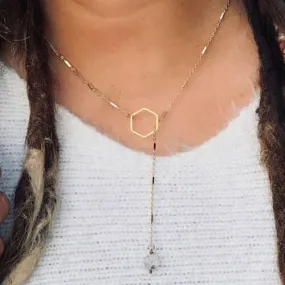 Herkimer Hexagon Lariat