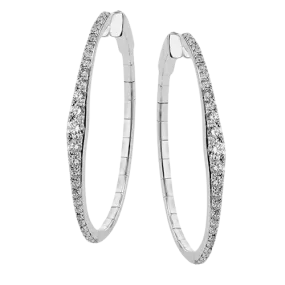 Hoop Earring in 18k Gold with Diamonds