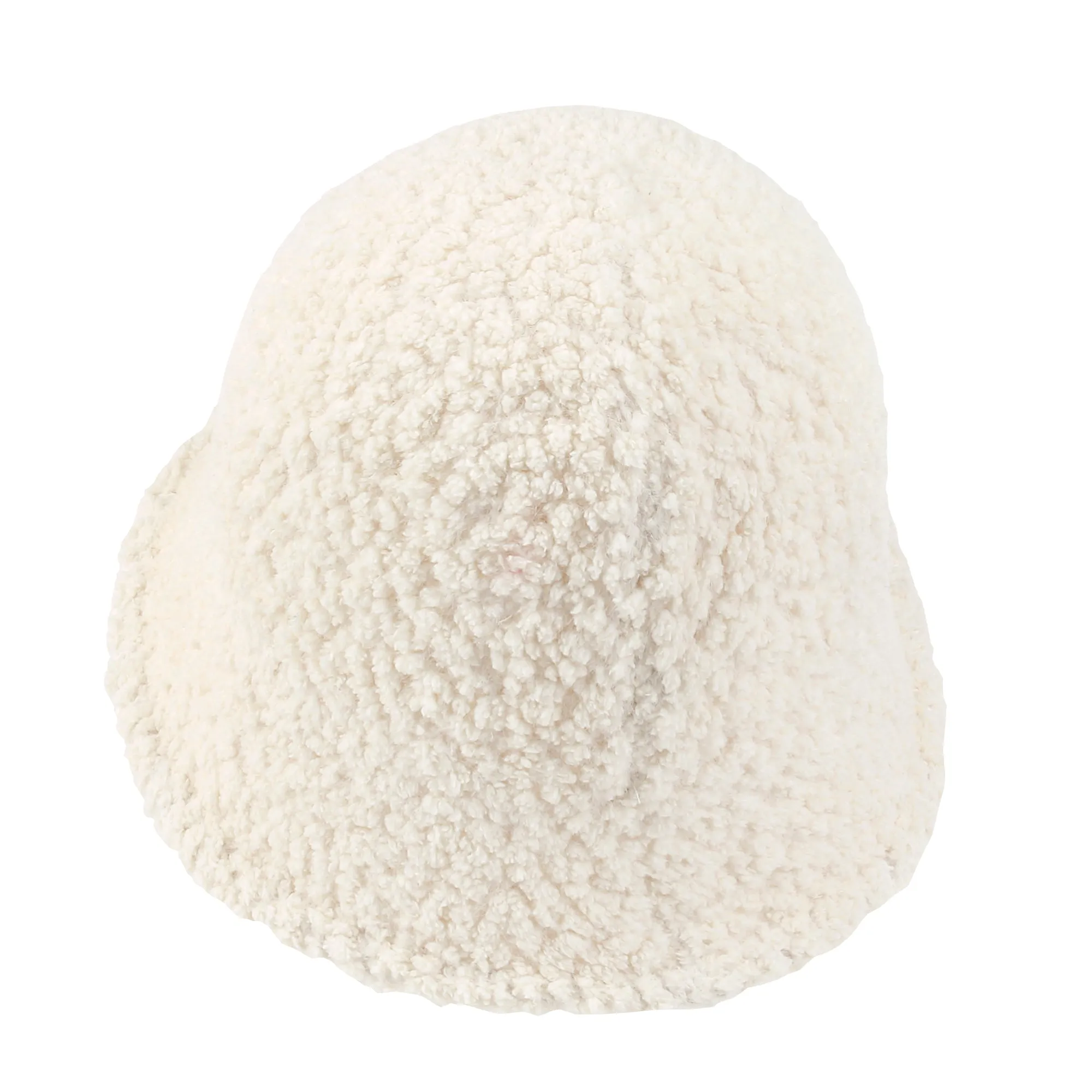ililily Bell Shape Knitted Sherpa Fur Bucket Hat Soft Winter Fedora Hat