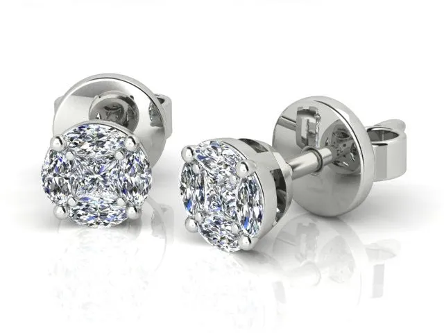 Illusion Cut Diamond Earrings