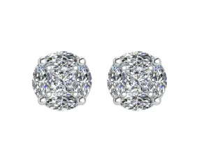Illusion Cut Diamond Earrings