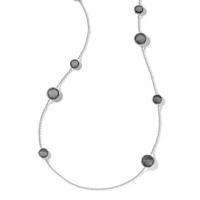 IPPOLITA Wonderland Sterling Silver Station Necklace in Hematite Doublet