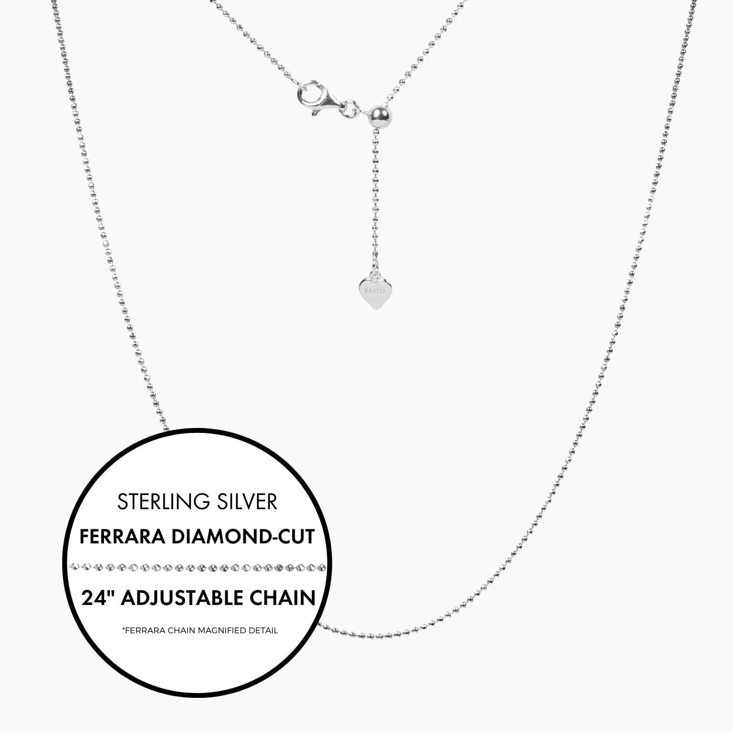 Italian Ferrara Diamond-Cut Bead Adjustable Chain